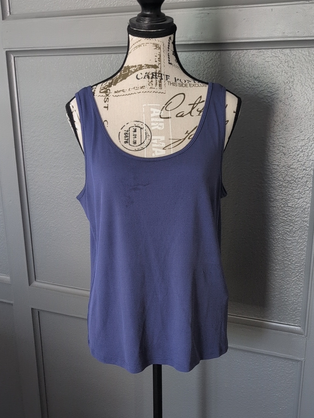 Eileen Fisher Classic Scoop Neck Tank Top - Blue